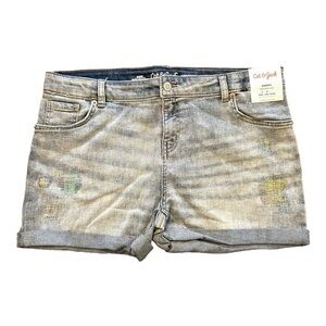 NEW Cat & Jack Adjustable Waist Super Stretch Embroidered Jean Shorts Sz XXL